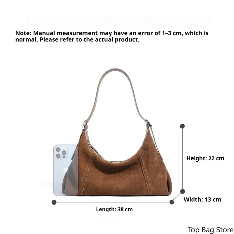 Vintage Shoulder Bag for Women Matte Genuine Leather Elegant Everyday Casual Work Early Autumn Luxury Handbag Portable