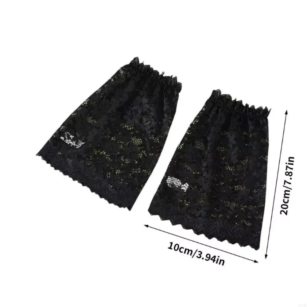 New Soft Lace Sleeves Solid Color Breathable Decorative Cuffs Elastic Wrist Mesh Bell Sleeves for Casual Outfits view 6