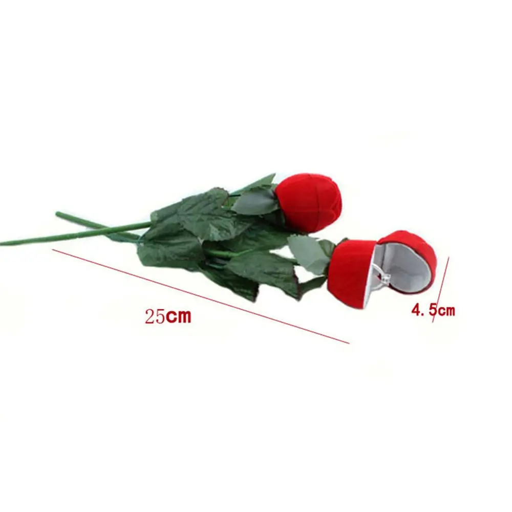 Earrings Delicate Boxes Romantic Red Engagement Display Storage Pendant Velvet Earring Necklace Ring Rose Jewelry Gift