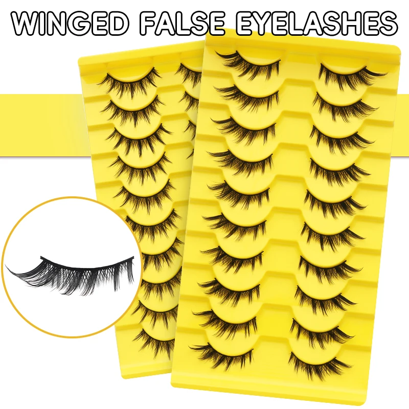 DINGSEN 10 Paar Anime-Wimpern Großhandel Manga-Wimpern Natürliche Lange Wiederverwendbare Künstliche Wimpern Make-up Cosplay Katzenaugen-Wimpern – Detail 2