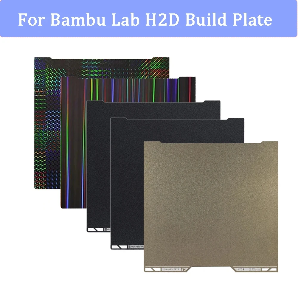 

For Bambu Lab H2D Build Plate 350x320mm Bed Double Sided Printing PEI Spray Magnetic Spring Steel Film Lab H2S hotend 3D Printer