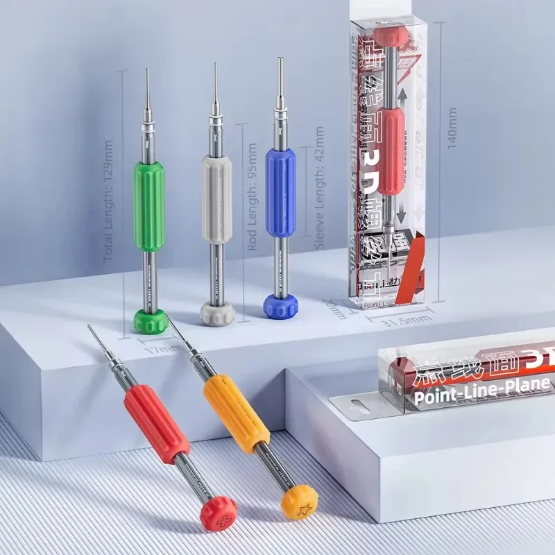 QianLi New Point-Line-Plane 3D Screwdrivers Metal Handle Adjustable Silicone Sleeve Screwdriver Kit Phone Disassembly Hand Tools