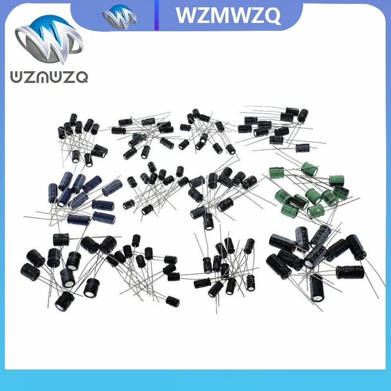 120 Buah 12 Kit Nilai 1UF-470UF Paket Kapasitor Elektrolit 1UF 2.2UF 3.3UF 4.7UF 10UF 22UF 33UF 47UF 100UF 220UF