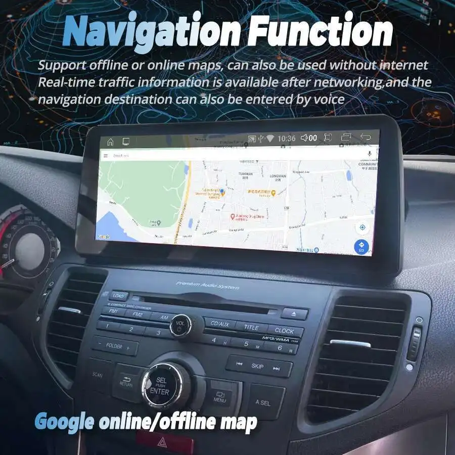 

Navirider 12.3inch Android 14 Qled Screen For Honda Accord Type S 2011 2009 Car Radio Multimedia Video Player Navigation GPS