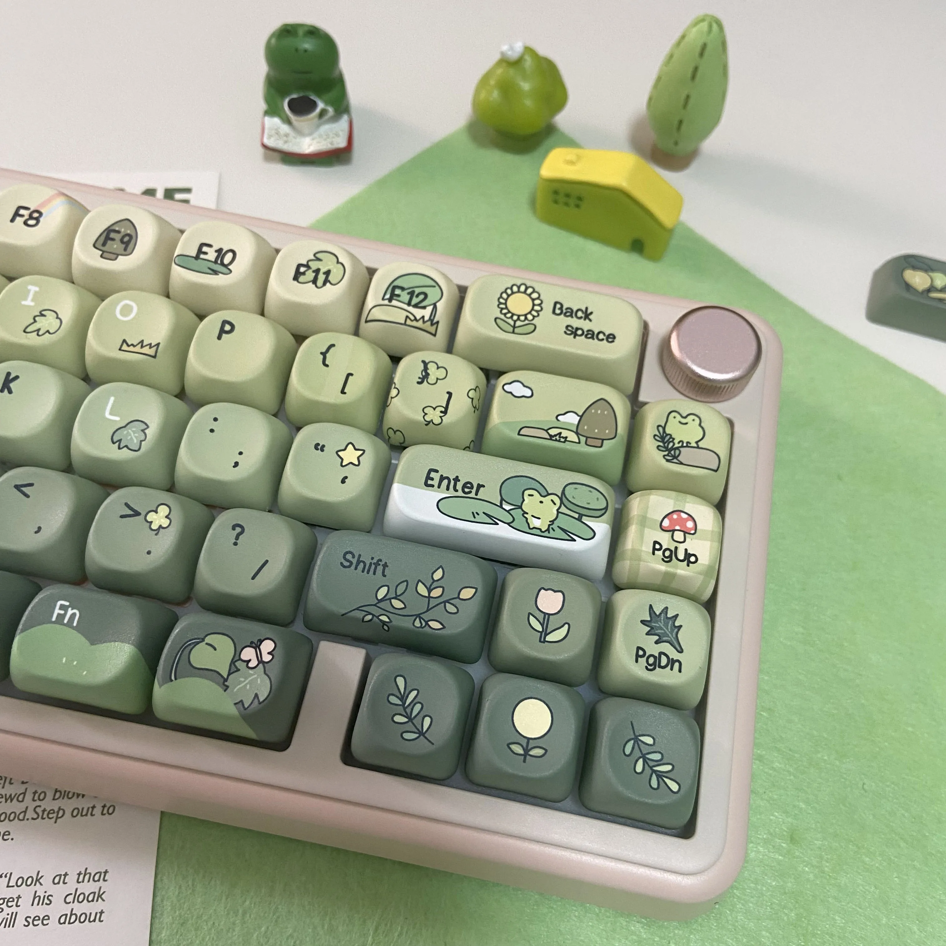 Green Frog Keycaps 60% 75% TKL - Keyboard Numpad Separate 评论和价格