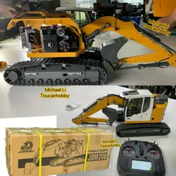 1/14 JDM-208 R920 RC Escavatore idraulico RTR Valvola direzionale a tre vie ST8 Sistema di luce sonora Dipinto assemblato Digger Toys