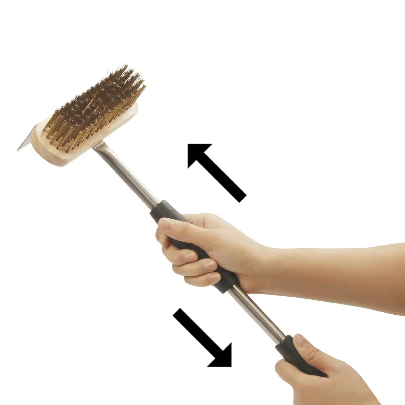 Pizza Oven Brush Stainless Steel Easy to Use Copper Brush Long Handle for Picnic