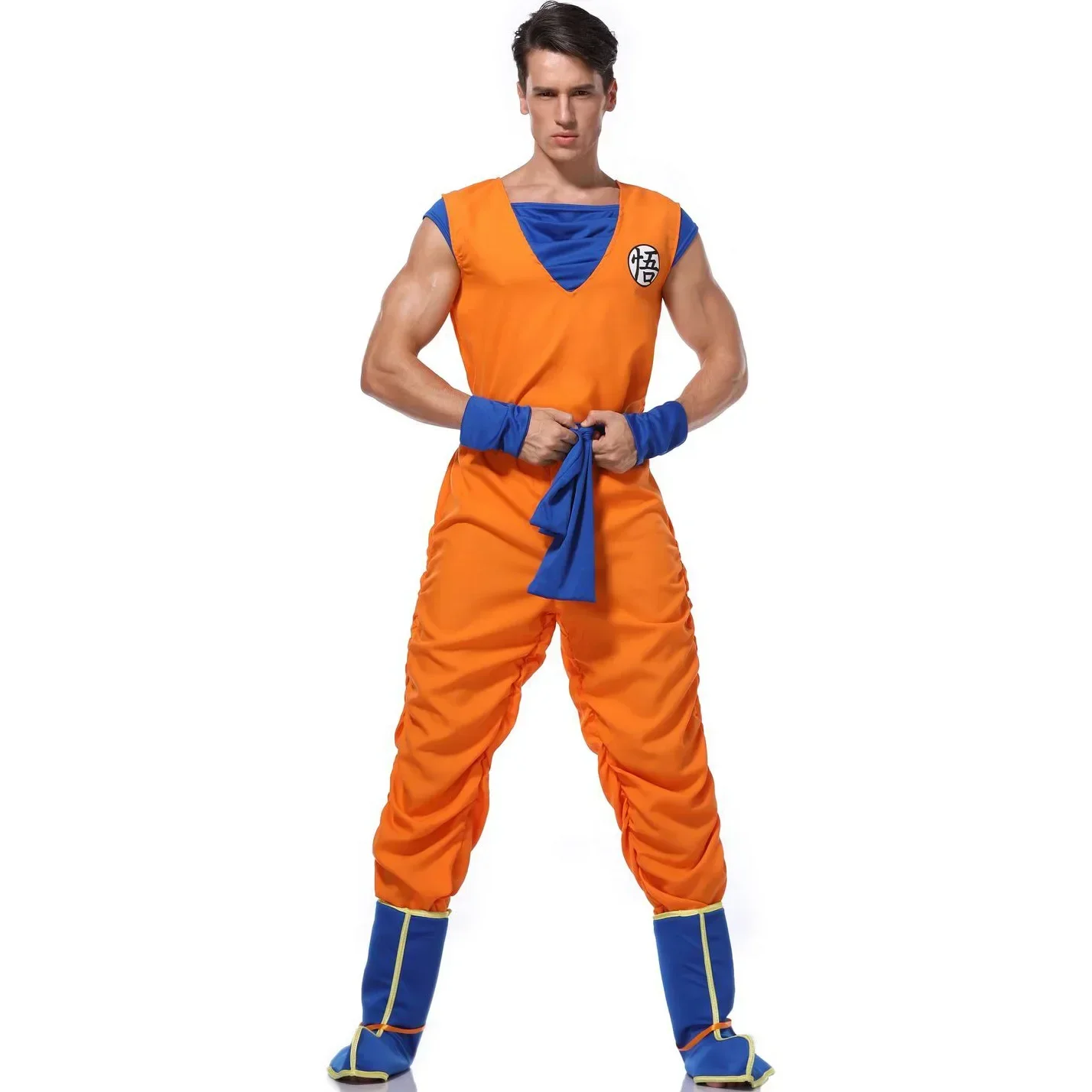 2024  Japanese Anime Adult Orange Suits Son Goku Cosplay Costume Anime Superheroes Jumpsuit Role Play Dress Up