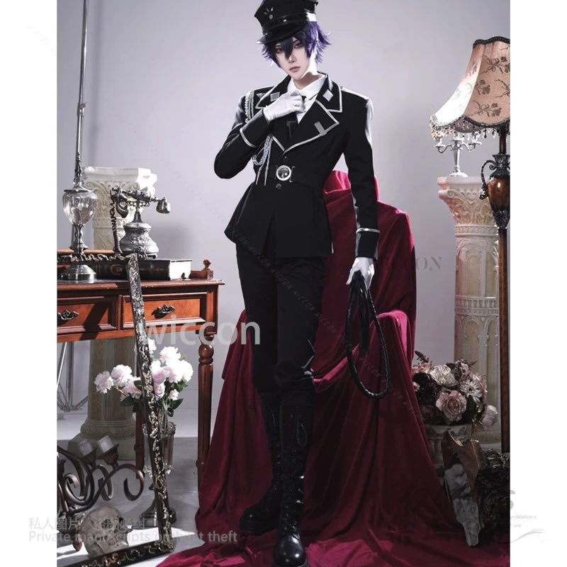 Aki Myojin Anime Cosplay Costume Sweet Punishment Cosplay 2XL Men Handsome Uniform Black Suit Wigs Adult Customized Halloween