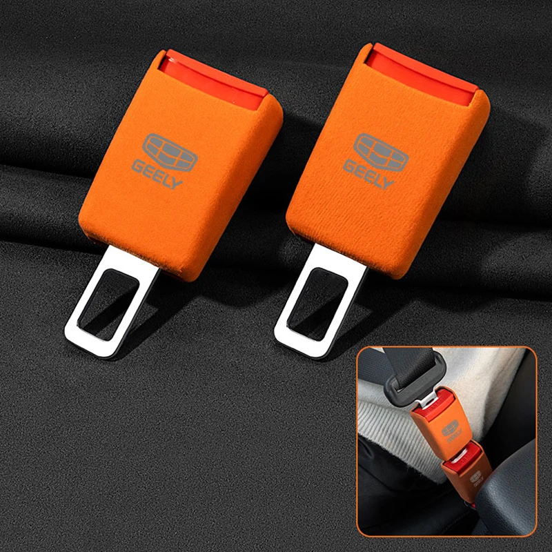 New Car Suede Safety Belt Buckle Extension Thick Plug Extender For Geely coolray emgrand ec7 2023 manjaro atlas pro geely gx3