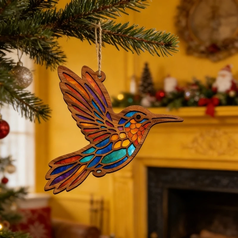  Hummingbird Suncatchers Acrylic Glass Window Suncatchers Decors Birthday Gift Women Stained Glass Window Hanging Decors