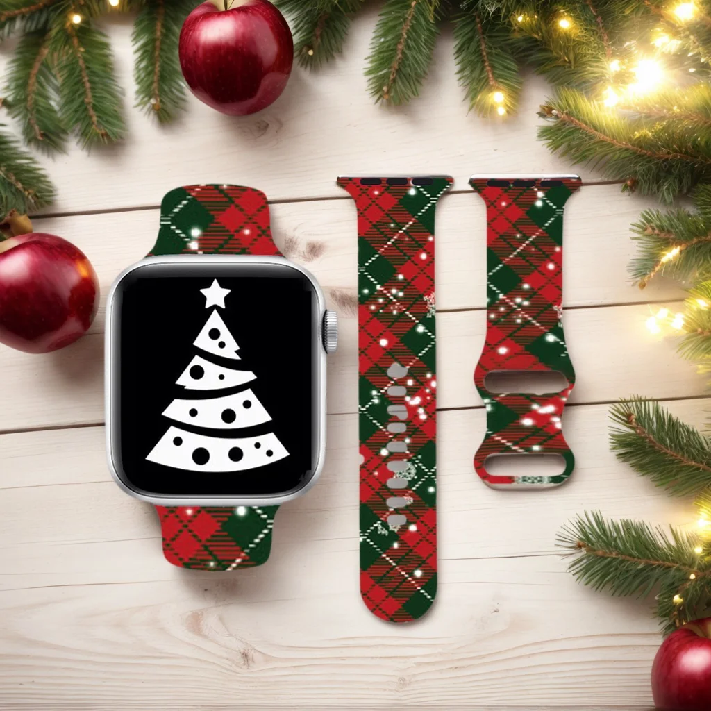 Christmas Silicone band For Apple Watch bands 41/42/44/45/46/49mm Holidays Xmas Santa Strap for iWatch Series Ultra3 SE 11 10 9