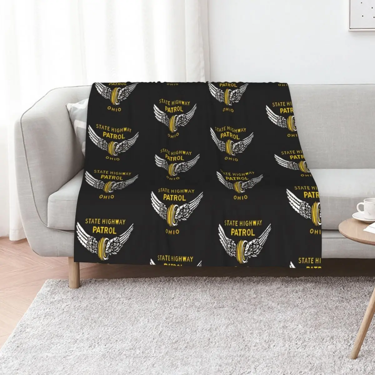 Ohio Highway Patrol Throw Blanket Hair Hairy Multi-Purpose Sofas valentine gift ideas Beautifuls Blankets