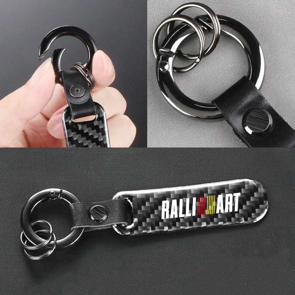 For Mitsubishi Ralliart 2010 2022 Lancer Ralli Art 9 10 Asx Car Keychain Key Chain Keyring Trinket Pendant Holder Accessories