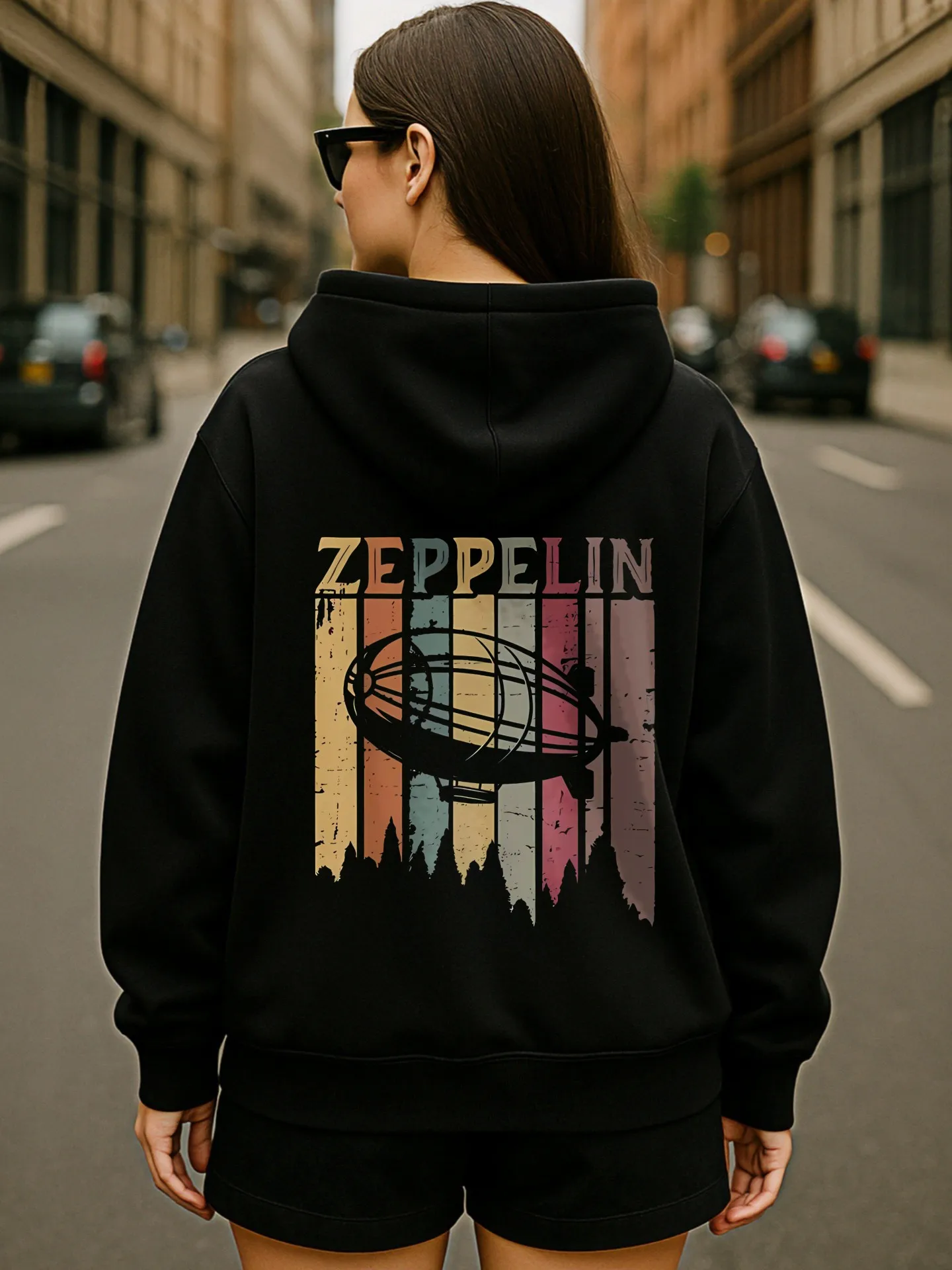 هوديي نسائي برسومات جرافيك، طباعة حروف، نمط ملابس الشارع غير الرسمي، قماش ناعم، ملابس يومية غير رسمية، للشباب