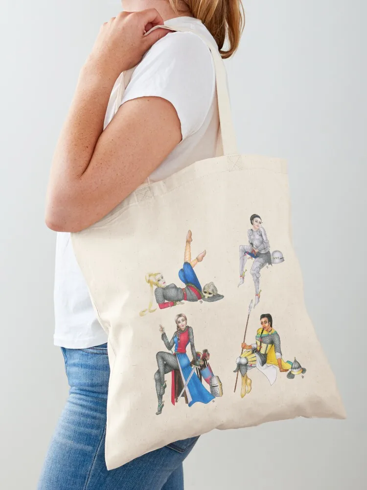 

Warrior Women Armored Pin Up Girls Compilation Tote Bag Handbags women university shopper bag cute pouch bag Eco