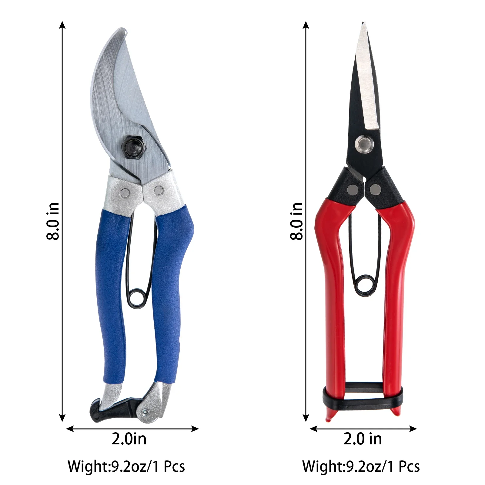 2Pcs Professional Garden Scissors Branch Pruner Tree Cutter Bypass for Efficient Plant Cutting and Trimming Pruning Hand Tools