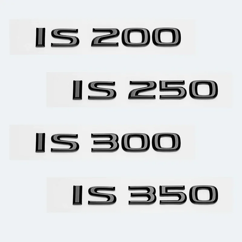 Glossy Black ABS Letters IS200 IS250 IS300 IS350 IS300h IS200t IS500 HYBRID Emblem For Lexus Car Trunk Logos Badge Accessories