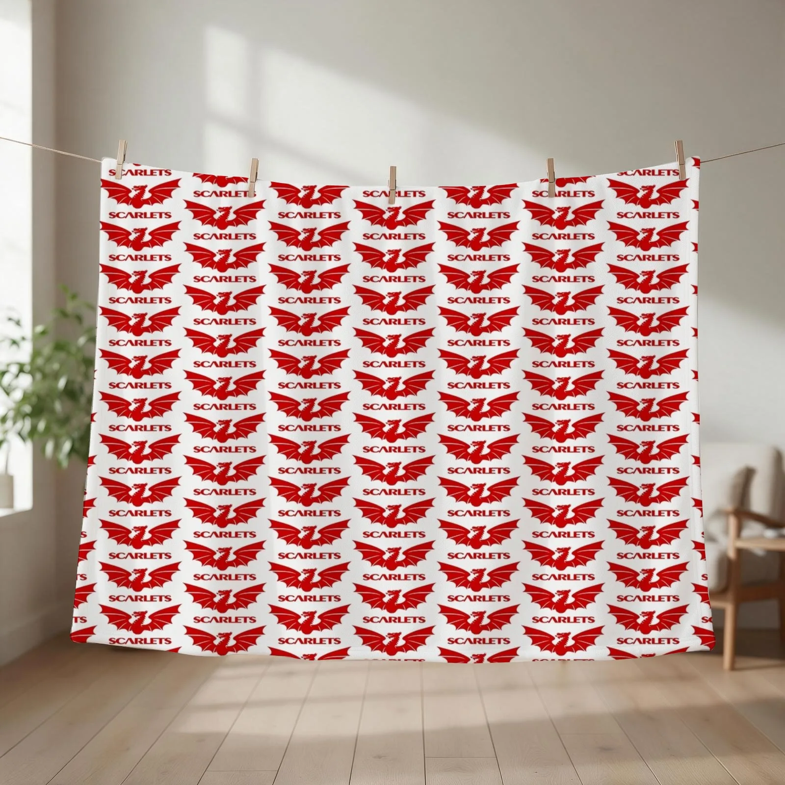 Scarlets Icon Throw Blanket couch cozy soft plush fuzzy picnic outdoor blanket