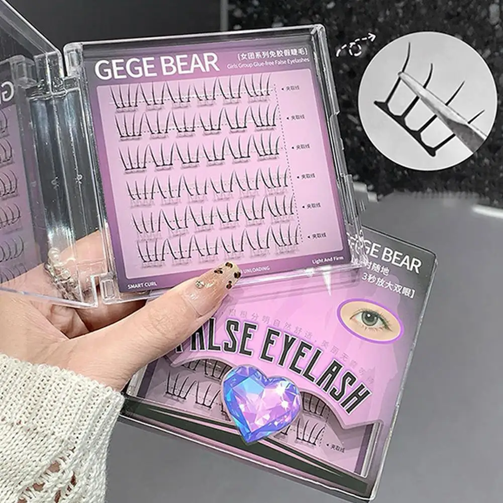 Lijmvrije valse wimpers Natuur gesegmenteerde curling-upverlenging Gesimuleerde wimpers Dagelijkse make-up Schoonheidstools voor look zonder make-up