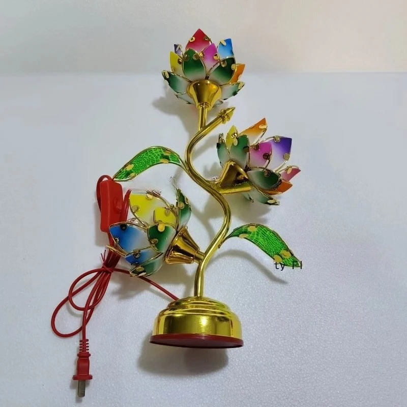 

Красочный лепесток лотоса, подсвечник, источник питания для храма, настольный подсвечник, подсвечник в виде лотоса, подсвечник Будды, украшение дома