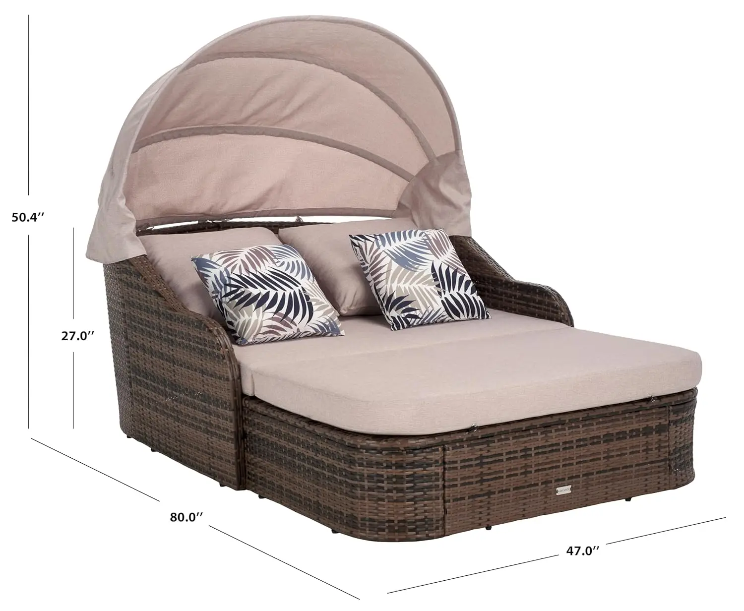 Outdoor Collection Baloo Grey Brown/Light Grey Daybed, Customized