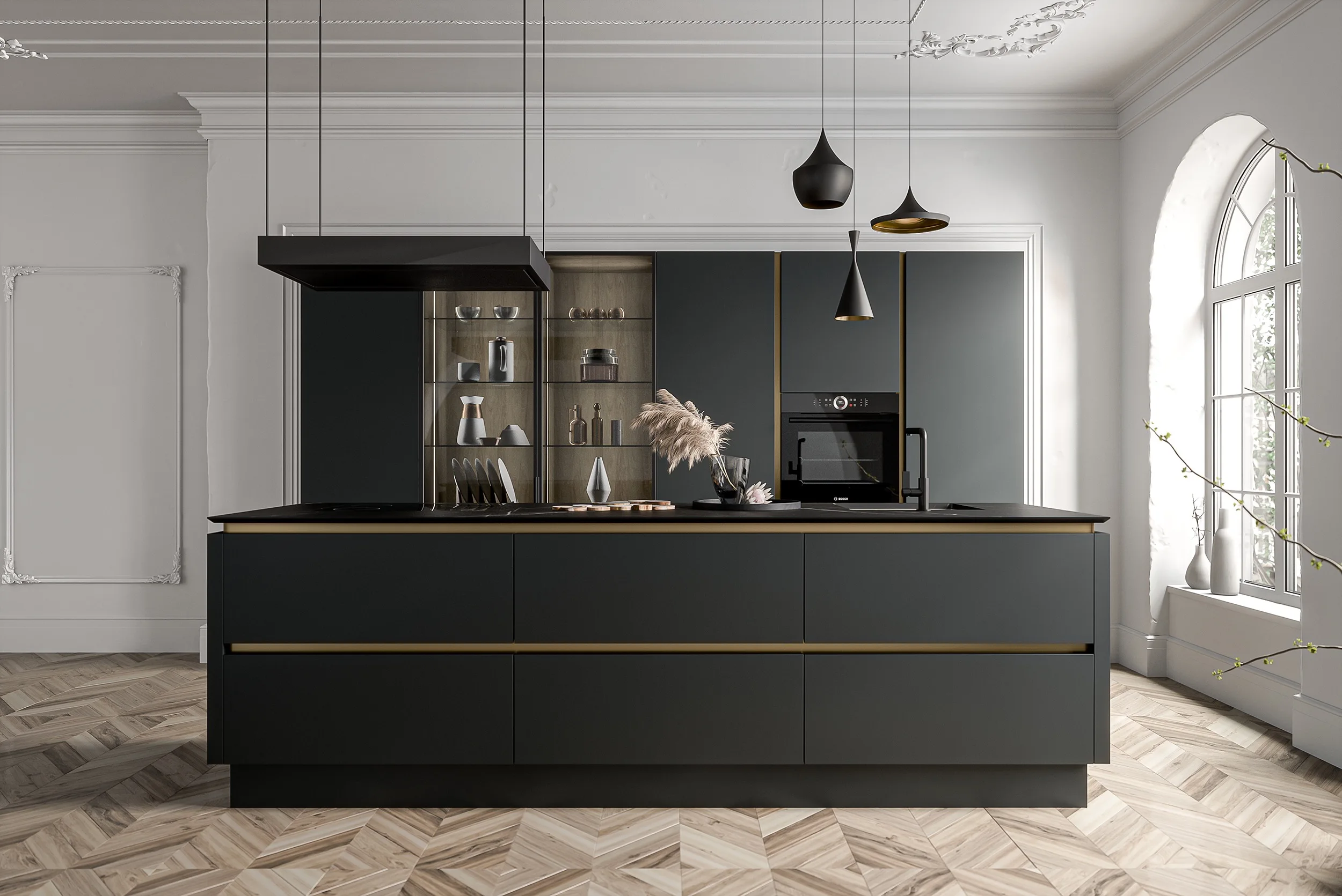 TLF Reserve   Modular Kitchen Cabinets MDF Carcase Melamine Board Doors Modern Design Backsplash Glass Stainless Quartz Ap