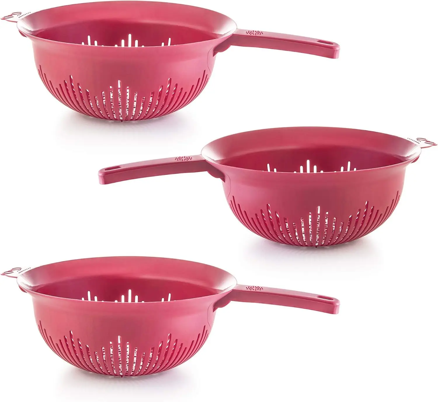 

9.75 Inch Plastic Strainer Colander with Long Handle – Made of Food Safe BPA-Free Plastic - Use for Pasta, Noodles, Spa