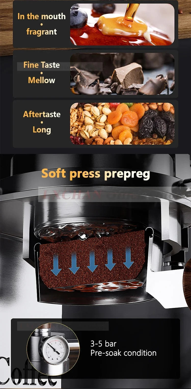 ماكينة صنع القهوة الهوائية من HomeWise ماكينة صنع القهوة اليدوية ذات الضغط المتغير ماكينة صنع قهوة اسبريسو مع فلتر محمول 58 مللي متر