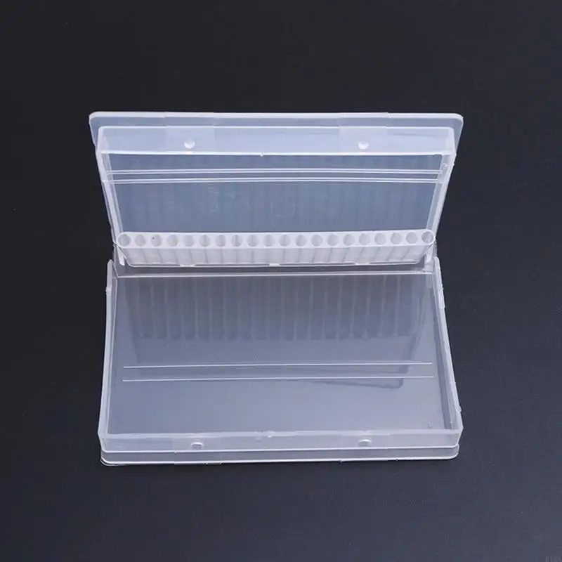 R1WA Portable Transparent Acrylic 20 Hole Drill Bits Box Plastic Display Stand Container Use Used for 3/32" Bits Drill Tools