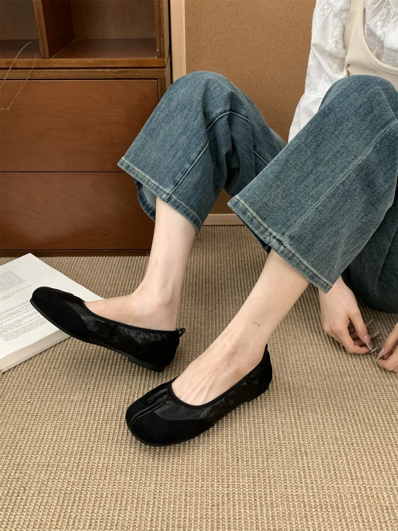 ippeum-bailarinas-para-mujer-2025-nueva-moda-cuero-de-microfibra-rosa-negro-plata-zapatos-mary-jane