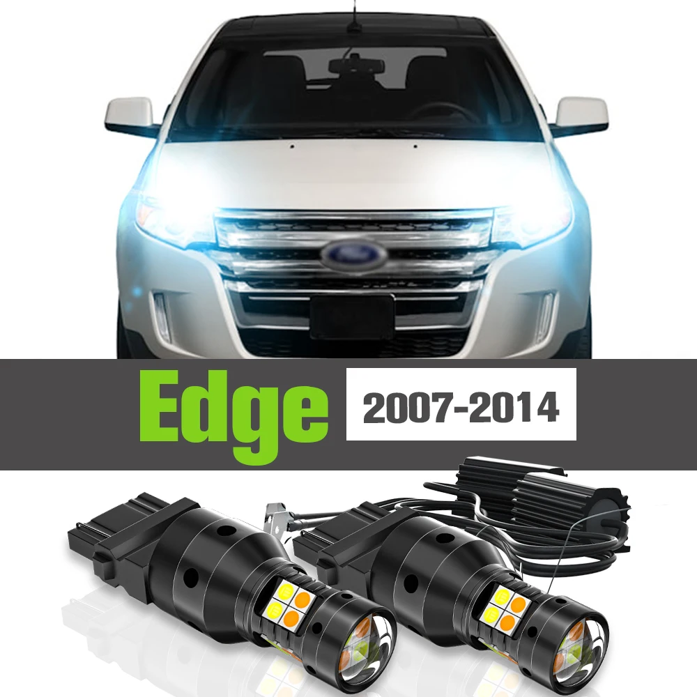 

2x LED Dual Mode Turn Signal+Daytime Running Light DRL Accessories Lamp For Ford Edge 2007-2014 2008 2009 2010 2011 2012 2013