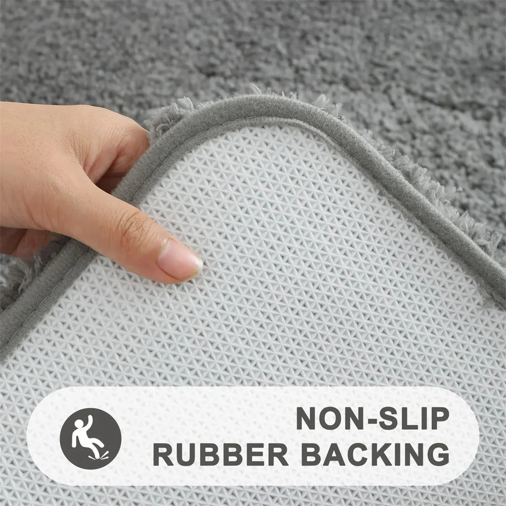 Homaxy Soft Bathroom Rug Plush Super Absorbent Bath Mat Shower Mat Floor Protector Decor Non-Slip Rug Living Room Bedroom Carpet