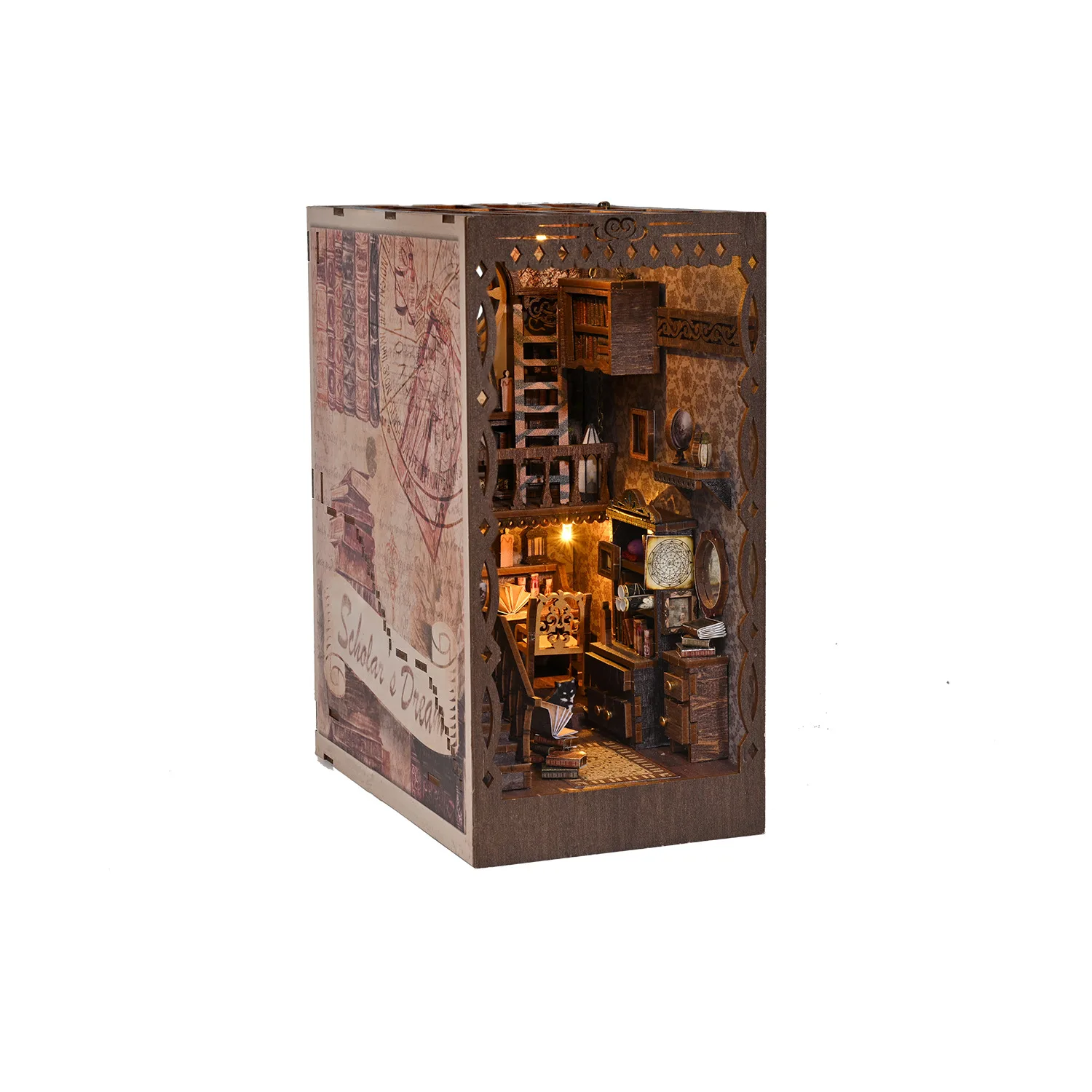 DIY Scholar's Dream Book Nook 3D Wooden Puzzle مشهد القراءة المريح اليدوية تجميع نموذج الإبداعية هدية عيد ميلاد #2