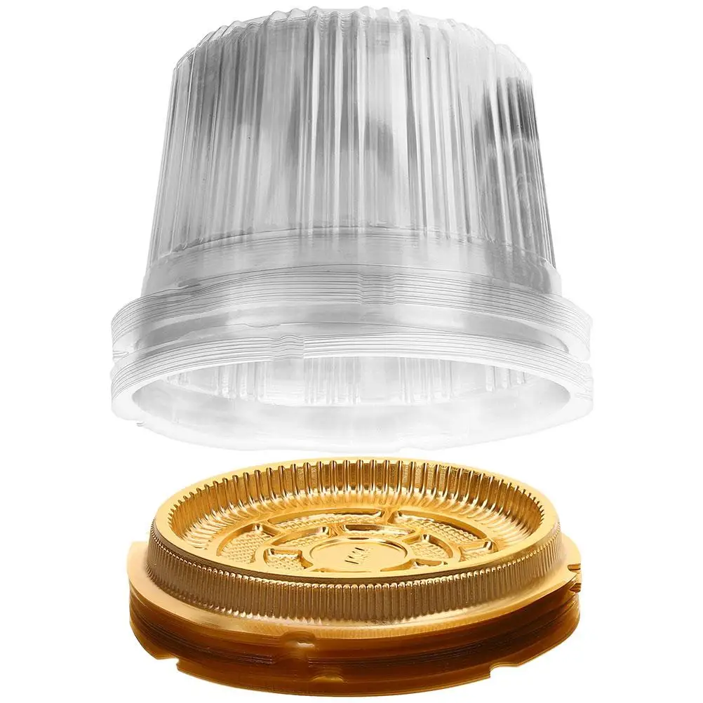 

50 Pcs Cake Boxes Transparent Containers Dome Lid Plastic Party Favor for Slices Treats Packaging Gifts Disposable Kitchen