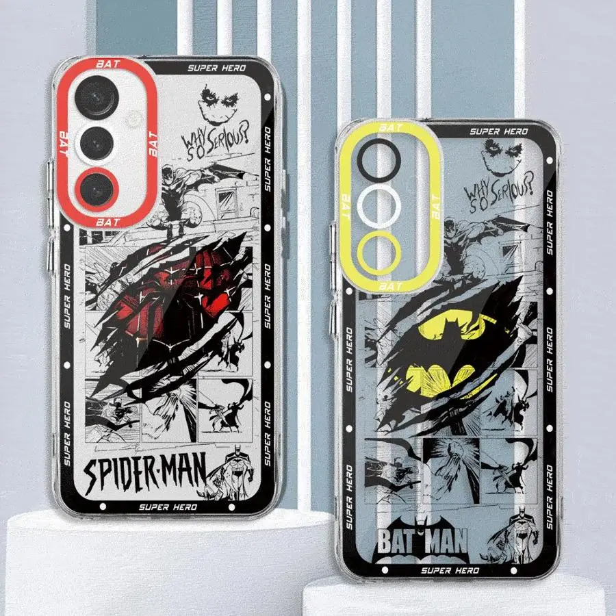 B-Batman Spider phone Case for Galaxy A12 A13 A14 A15 A22 A23 A32 A52 4G 5G A24 4G A33 A34 A25 A35 A52s A53 A54 A55 5G