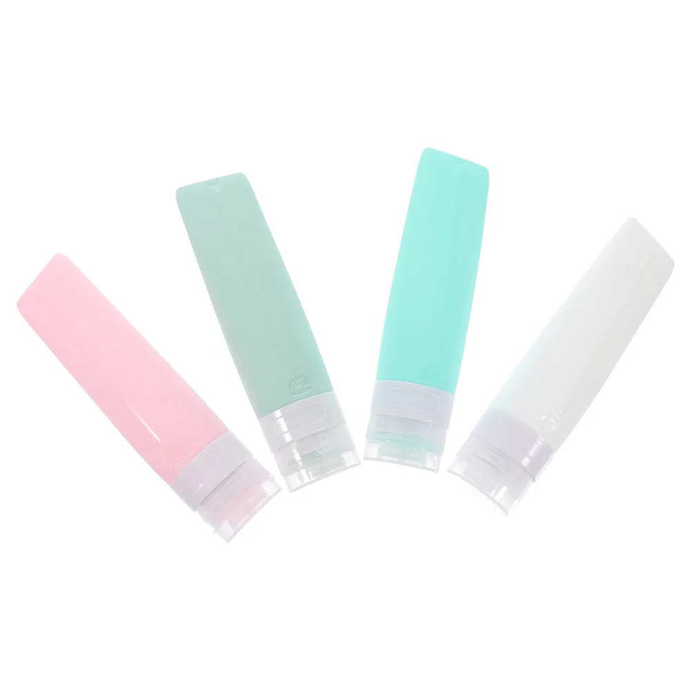 

4 Pcs Disposable Silica Gel Bottle Travel Shampoo Bottles Toiletries Containers