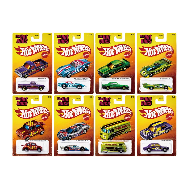 Carro genuíno de rodas quentes, brinquedo para meninos 1:64 diecast porsche 917 volkswagen t1 datsun ford gt, modelos de veículos, presente de aniversário