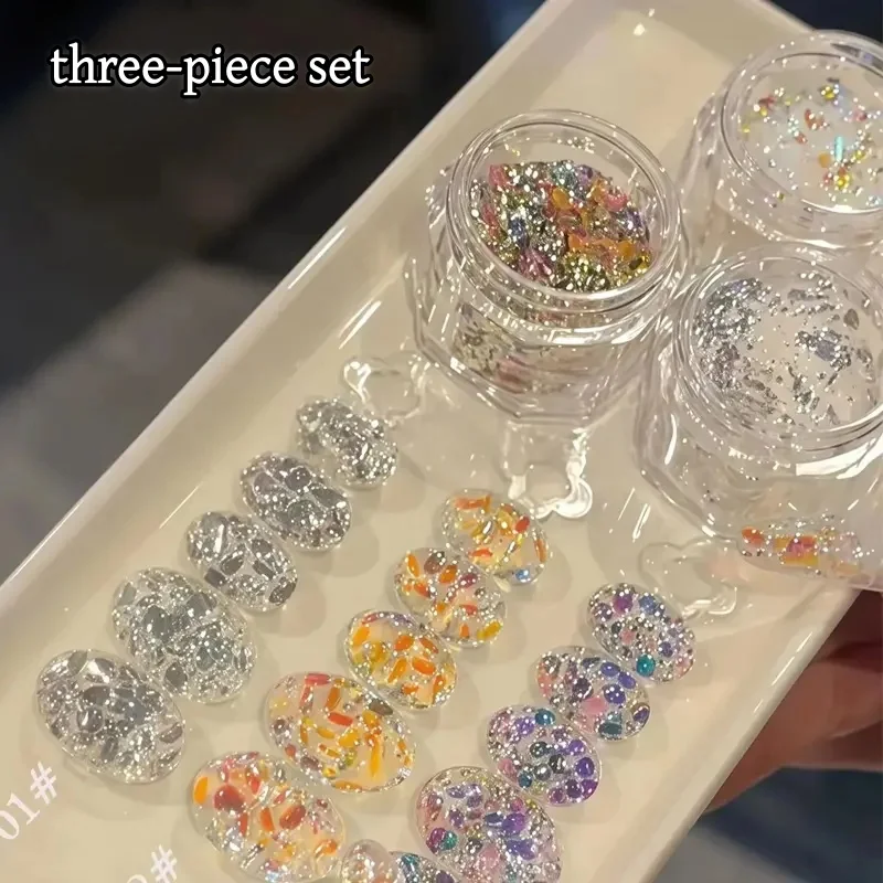 1/4 stücke Nagel Zubehör Set Multi Form Kristall rosa Wasser Diamant runde Perle Diamant Schmuck Nail Art Kreation Dekoration – Detail 8