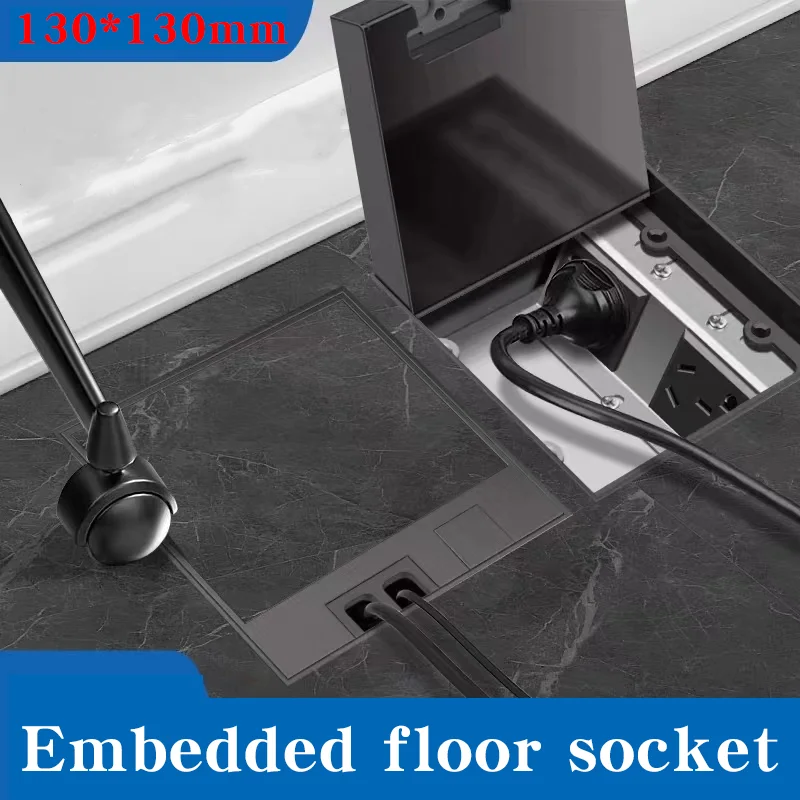 

Metal Panel Stainless Steel 130*130mm Embedded Floor Socket Hidden Ground Socket USB EU/FR/IL/IT/Korea Tile Filled Floor Socket