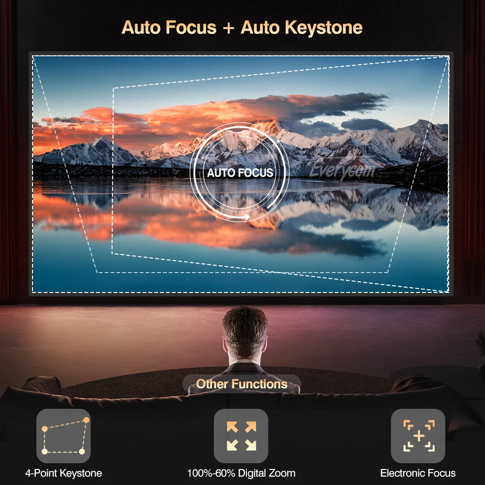 Everycom T11 Full HD Projector 1080P 2K 4K Video Movie Beamer 5G WiFi 1+8GB Android Projector Home Theater Cinema Smart TV Beam