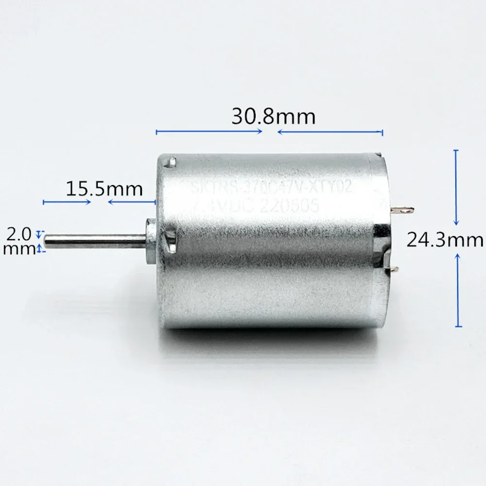 Micro 24mm 370 Motor DC 3V 5V 6V 7.4V 11000RPM High Speed Carbon Brush Motor 15.5mm Long Shaft Toy Model Robot Vacuum Cleaner