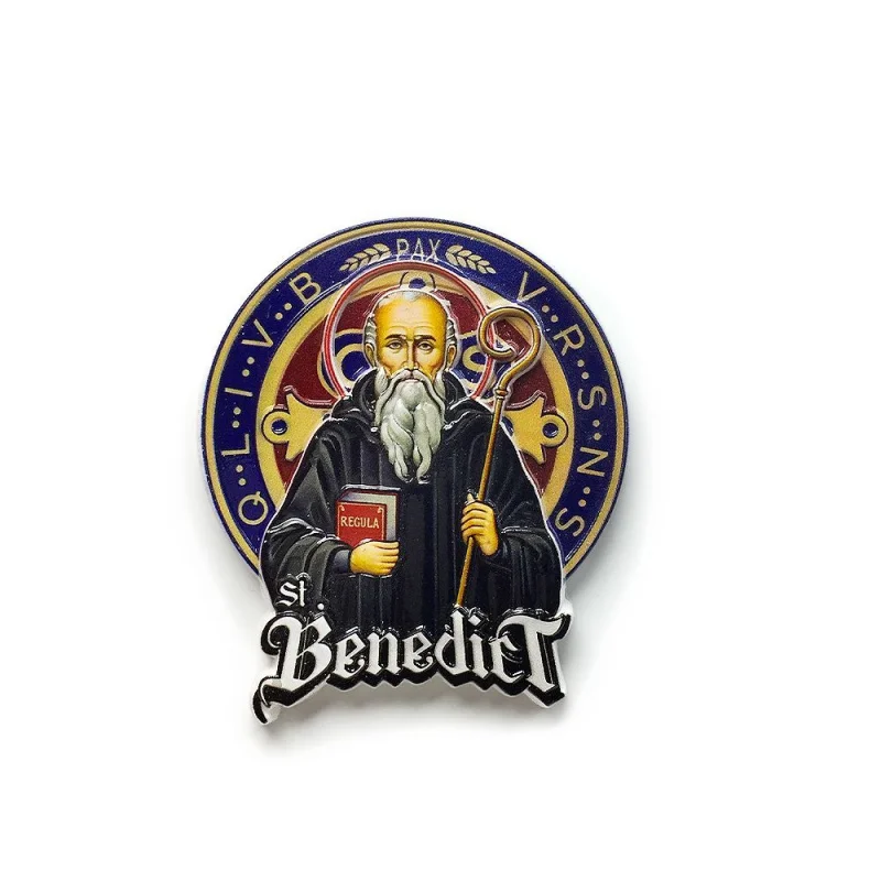 

Italy St. Benedict 3D Resin Magneten Kühlschrank Calamite Cute Magnets for Fridge - Pastoral Staff & PAX Motto Room Decorations