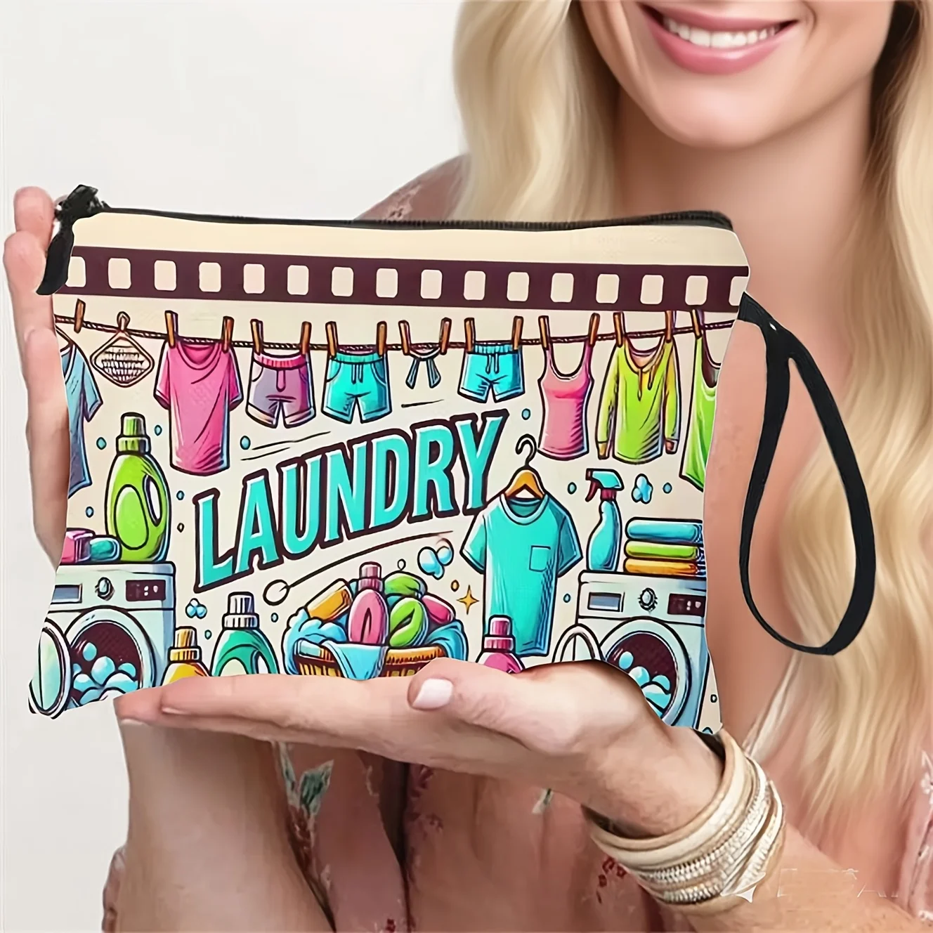 LAUNDRY Toiletry Bag Zippered Storage Pouch Multi-functional Handbag with   Cosmetic Bag Washing Machine Laundry Suppl