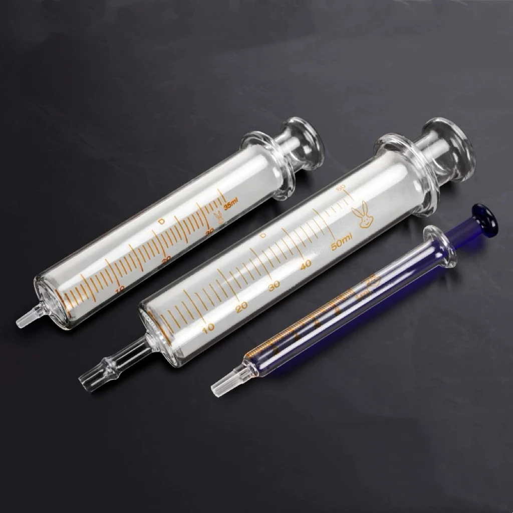 All size 1ml to 100ml Lab Disposable Glass syringe Glass Liquid Syringe transfer pipette without Needle