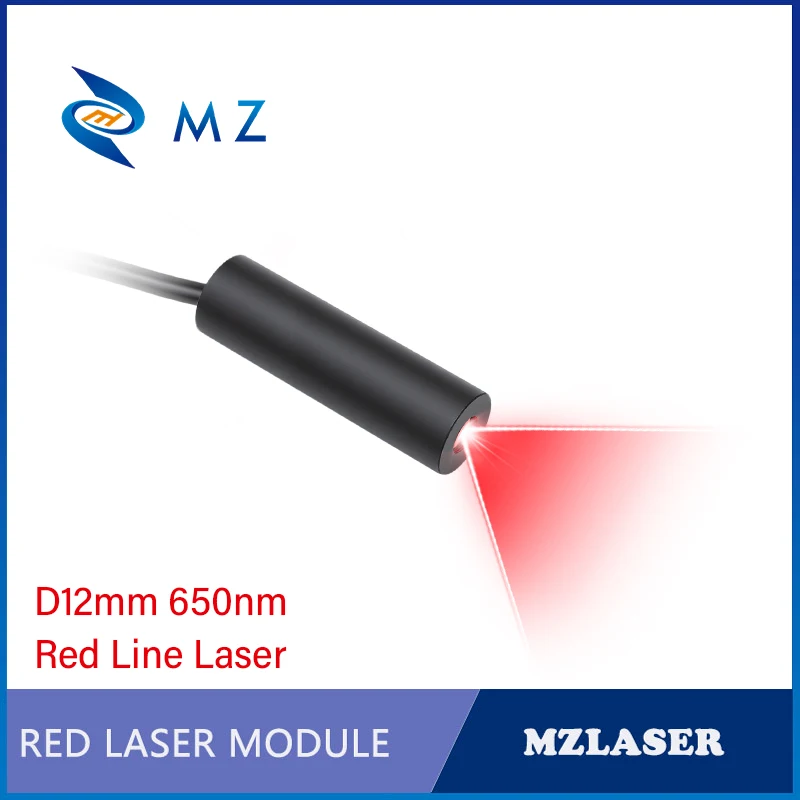 Compact Red Line Laser Diode Module 650nm D12mm 50mW 100mW 3V 5V 12V 24V Industrial Grade Line Laser for Woodworking Machinery