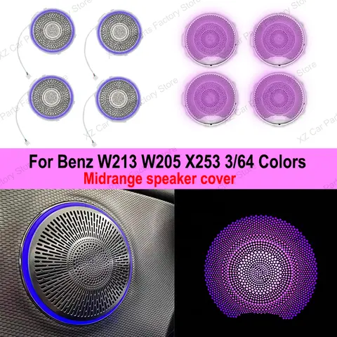 메르세데스 벤츠 W205 X253 W213 W238 C/GLC/E 클래스 쿠페 자동차 도어 경적 장식 주변 조명에 대한 새로운 LED 스피커 커버