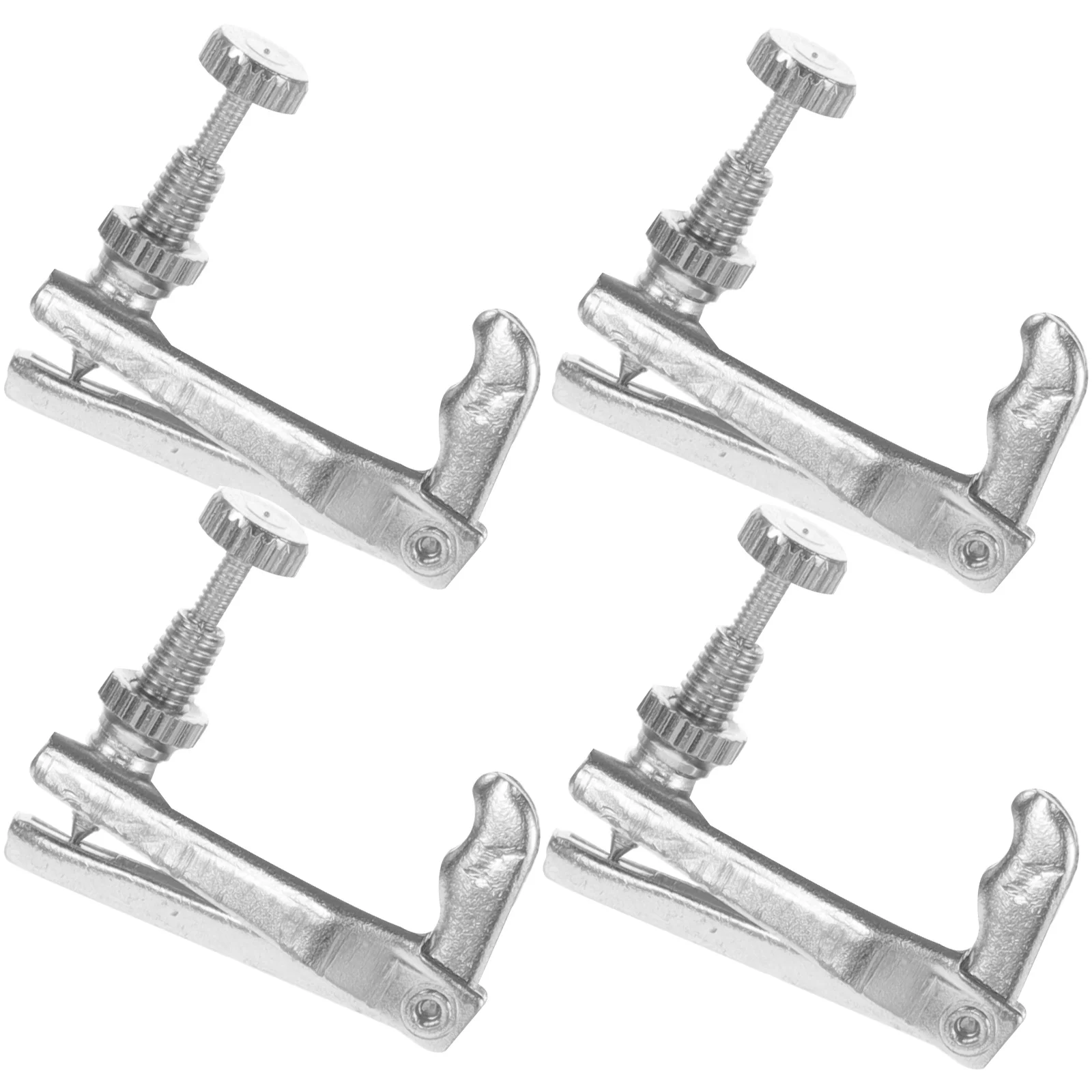 

4 Pcs Violin Fine Tuners String Hooks Buttons for 4/4-3/4 Zinc Alloy Silver Stable Vibration Easy Installation Accessories