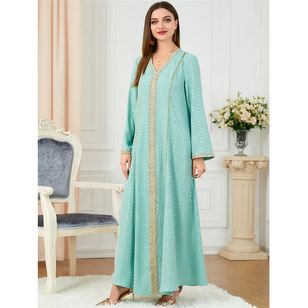 Morocco Muslim Women Maxi Dress Dubai Turkey Kaftan Islamic Eid Ramadan Party Gown Caftan Robe Arabic Musulmane Femme Vestidos