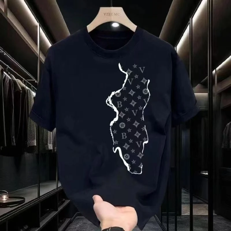 

Женская креативная дизайнерская хлопковая мягкая дышащая ткань с принтом и коротким рукавом, новая мужская повседневная футболка на весну и осень